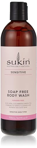 Sukin Sensitive Skin Body Wash - Soap-Free Hydrating Shower Gel, 16.9 Fl Oz