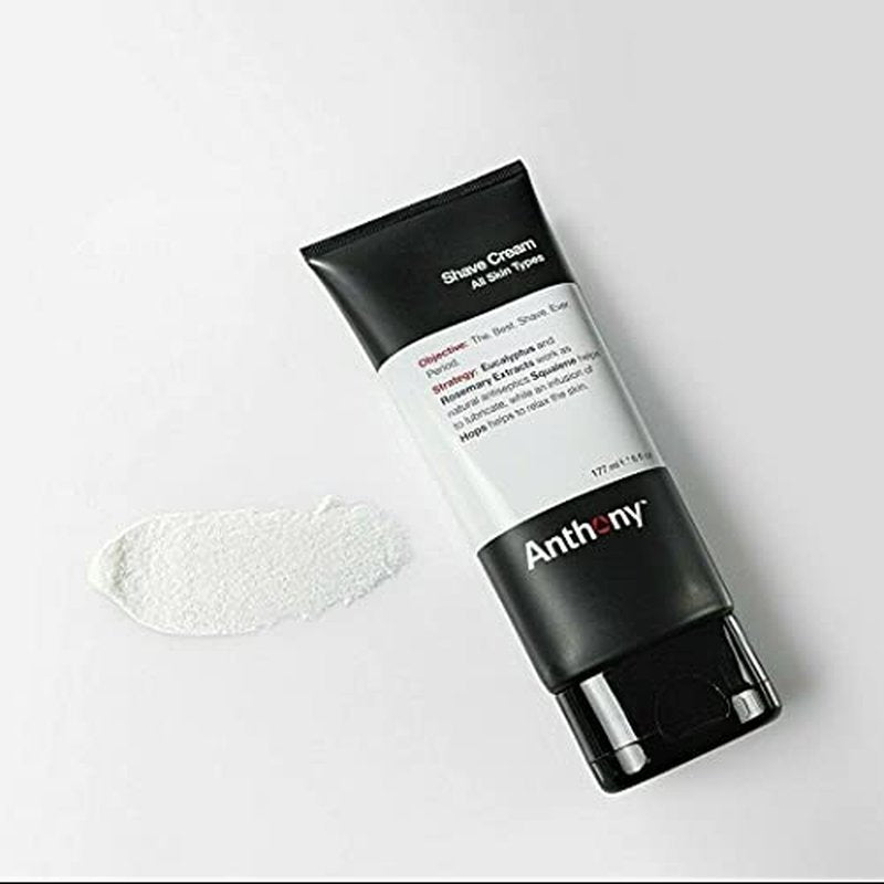 Anthony Shaving Cream Mens Sensitive Skin: Squalane, Eucalyptus, Spearmint and Rosemary Extracts, Help Soothe, Refresh, Cool, and Condition Your Skin for Shave 6 Fl Oz 2 Pack
