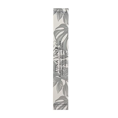 Seraphine Botanicals Waterproof Liquid Eye Liner Luna - Smudge-Resistant, Long Lasting, Fine Tip Black Makeup