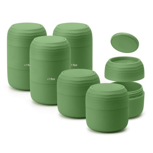 Lotour Matcha Green Travel Toiletry Containers 6-Pack - Full Routine Set with Labels