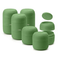 Lotour Matcha Green Travel Toiletry Containers 6-Pack - Full Routine Set with Labels