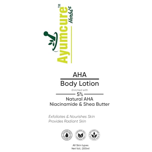 AHA Body Lotion with 5% Natural Exfoliants & Nourishing Shea Butter - Pack of 2