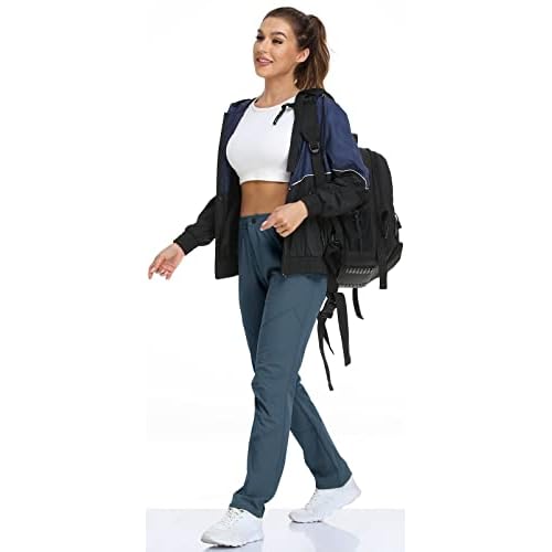 SPOSULEI Womens Summer Lightweight Pants Outdoor Nylon Quick Dry Travel Golf Hiking Sweatpants with Zipper Pockets
