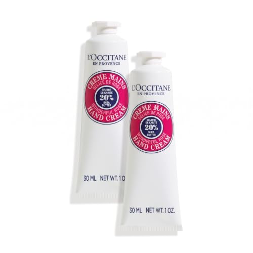 Shea Butter Hand Cream with Organic Shea - Rose Scent, 1 Ounce Pack of 2