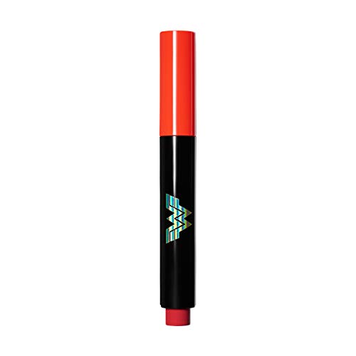 Revlon x WW84 Wonder Woman Kiss Melting Shine Lipstick, Moisturizing Non-Sticky Lipcolor with Coconut Oil and Shea Butter, in Red, 001 Courageous, 0.64 oz