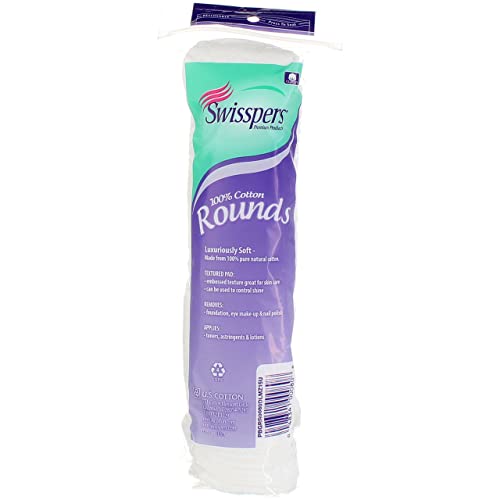 Cotton Rounds 80 Count - Soft, Absorbent, Lint-Free Makeup Remover & Skincare Pads - 6 Pack