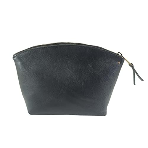 Buffalo Vintage Leather Toiletry Bag Cosmetics Case for Men and Women for Travel And Home (Navy Blue)