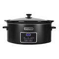 HOMECOOKIN 8 Quart Programmable Slow Cooker - Black Stainless Steel, Family Size Kitchen Appliance