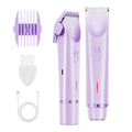 Dual Head Bikini Trimmer for Women, IPX7 Waterproof Wet & Dry Use, Electric Bikini Shaver and Epilator 2-in-1 Electric Razors for Women Bikini Underarm Body Leg Arm Face Intimate Areas,Purple