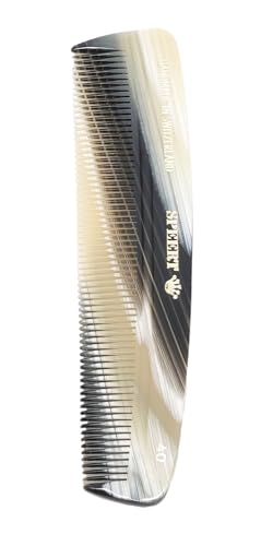 Speert 40-Mazzucchelli Swiss-Made Horn-Inspired Acetate Hair Comb Beige Grey for Styling