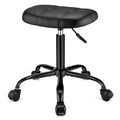 Square Rolling Stool with Wheels Height Adjustable Swivel Stool Chair for Salon Massage Spa Stable Foot Base Black