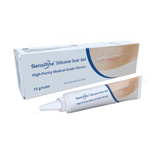 Sensifine Advanced Silicone Scar Gel 0.53 oz – Reduces Enlarged Scars & Keloids