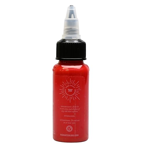 Radiant Colors Blood Red Tattoo Ink 1oz Bottle - Bright Saturation, High Pigment Load
