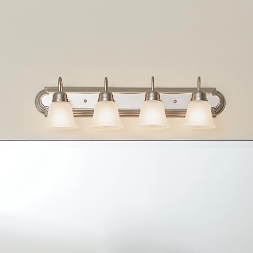 Kichler 4-Light Bathroom Vanity Light Fixture - Brushed Nickel 30"