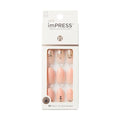 KISS Impress No Glue Press-On Nails Natural Color, Rhinestone Accents, Includes 30 Nails, Prep Pad, 1 Manicure Stick, 1 Mini File - Beloved