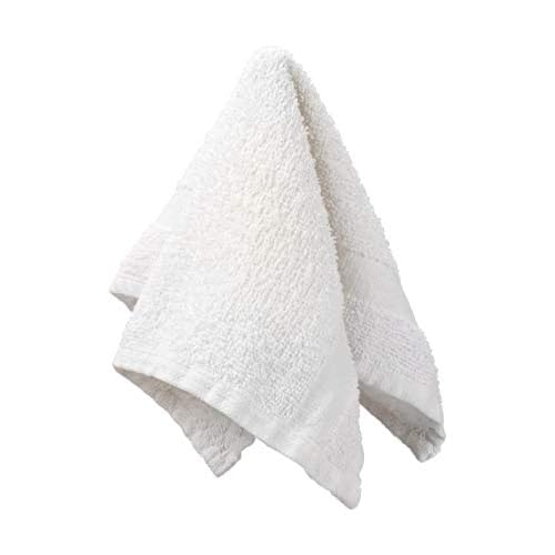Washcloths 24 Pack 100% Cotton 12 x 12 Inches (White) Durable, Lightweight, Bath Rags, Wash Rag, Commercial Grade and Ultra Absorbent Cleaning Towels