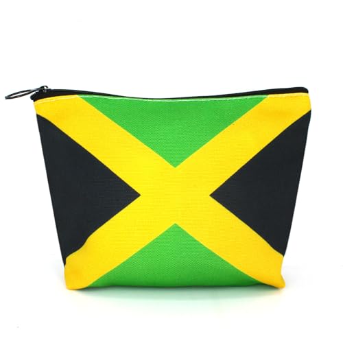 Canvas Makeup Bag Travel Toiletry Bag Makeup Bag for Women Girls Jamaica Flag Reggae(Jamaican-20PCS)
