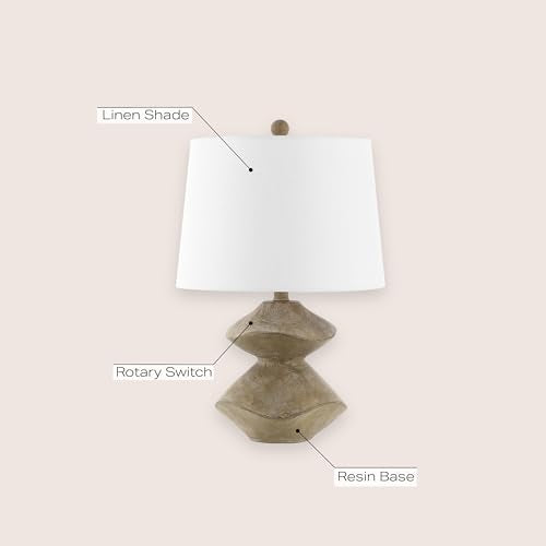 Jonathan Y Laken 21.5-Inch Rustic Wood Finish Cairn LED Table Lamp - Brown