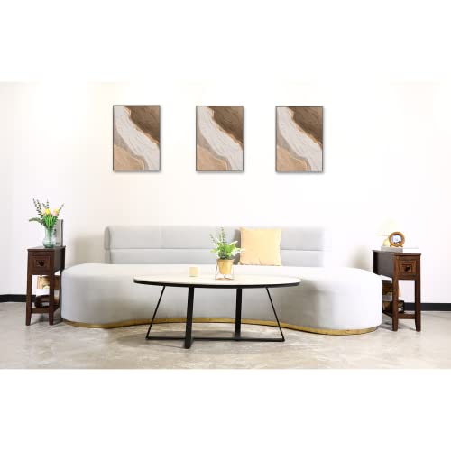 Narrow End Table with Drawer - Slim Nightstand for Living Room & Bedroom