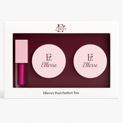 Ellerre Pout Perfect Trio, 3-Step Lip Care System with Scrub, Mask and Gloss, Hydrating and Smoothing Treatment
