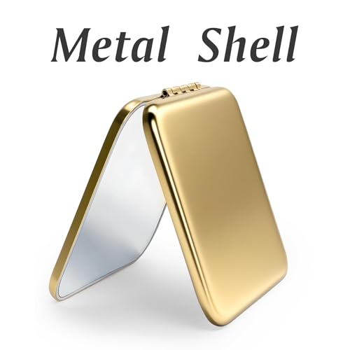 Gold Compact Mirror Bulk 12 Pack - Double-Sided 1X/2X Magnifying Pocket Travel Mirrors for Purse - Daricano