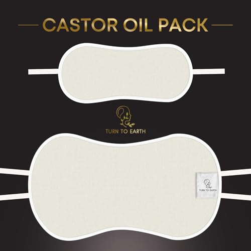 Organic Castor Oil Wellness Pack for Stomach & Neck Detox Compress Pads - Reusable & Adjustable