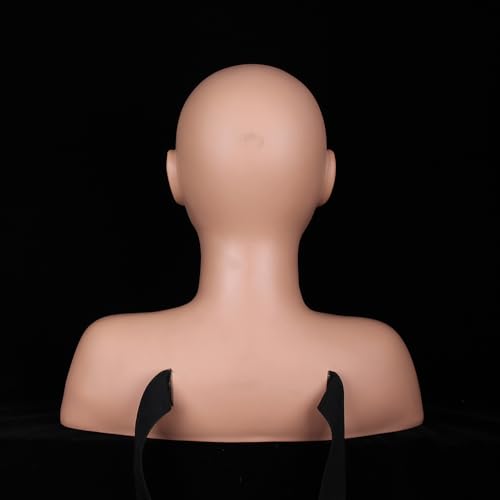 Chocolate Silicone Practice Mannequin Head for Makeup & Massage Training - Reusable Cosmetology Model with Shoulder Strap