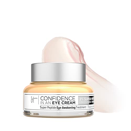 IT Cosmetics Confidence in an Eye Cream - Anti Aging Peptide Eye Cream for Dark Circles & Wrinkles, Lightweight 48HR Hydration, 2% Super Peptide Concentrate, Smooth & Brighten Undereye, All Skin Types