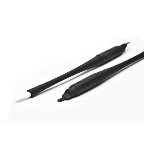 Mellie's Signature Microblading Eyebrow Pen (Pack of 10) - Disposable Microblading Pen with Sterilized Blade, Comfortable Rubber Grip and Pigment Sponge for Flawless Bro (U18 NANO .15mm, Black)