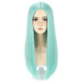 Long Straight Mint Green Wig - 22 Inch Cosplay & Daily Party Hair with Hairnet