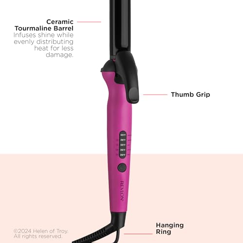 Revlon Easy Heat 1-Inch Curling Iron with Extra-Long Tourmaline Barrel