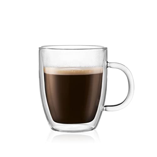 Bodum 10oz Bistro Double Wall Insulated Mug Set of 6 - Clear Borosilicate Glass
