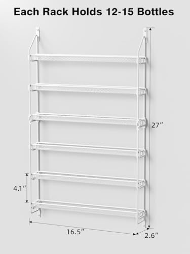 White 6-Tier Wall Nail Polish Organizer Rack Holds 90 Bottles, Multi-Use Storage