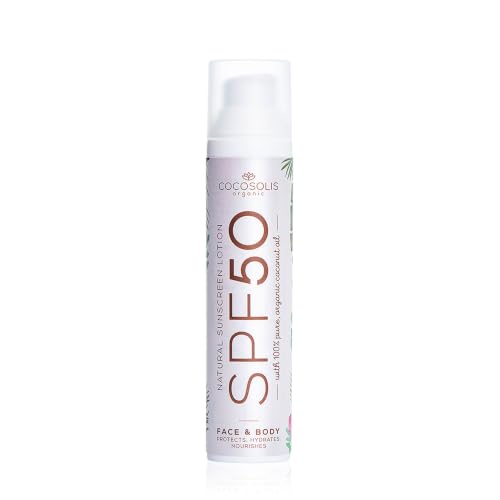Natural SPF 50 Sunscreen Lotion for Face & Body - Mineral, Hydrating, UVA/UVB Protection