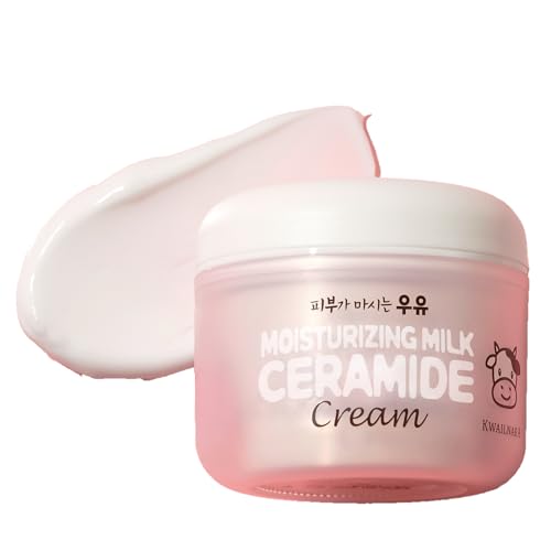 KWAILNARA Ceramide Milk Facial Moisturizer (3.38 Fl Oz) ? Korean Face Moisturizer for Barrier Repair & Deep Hydration | Milk Protein, Royal Jelly & Strengthening Ceramides | Non-Greasy Daily Care