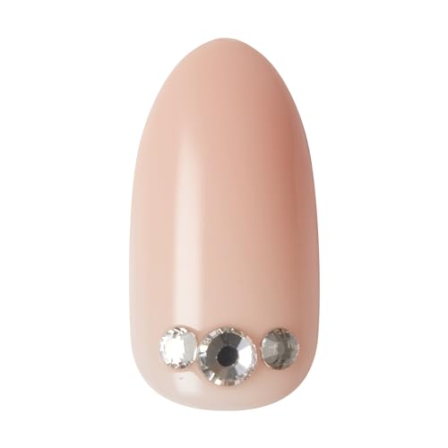 KISS Impress No Glue Press-On Nails Natural Color, Rhinestone Accents, Includes 30 Nails, Prep Pad, 1 Manicure Stick, 1 Mini File - Beloved
