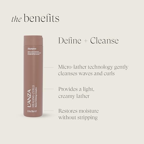 L'ANZA Healing Curls Curly Hair Shampoo & Conditioner Set - Hydrating Vegan Formula, 10.1 & 8.5 Fl Oz