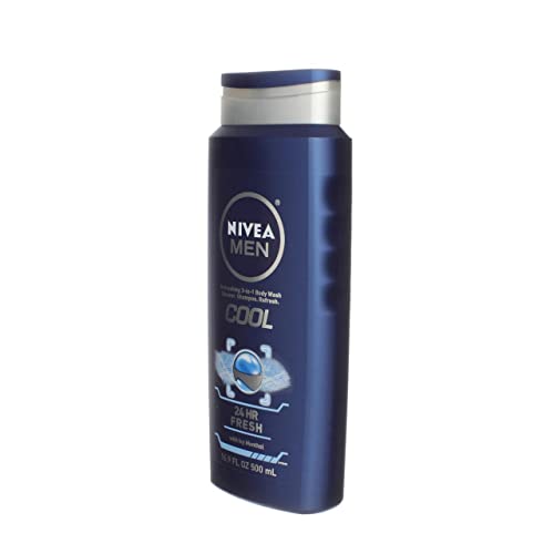 NIVEA MEN Cool Body Wash 33.8 Fl Oz - Fresh Menthol for Men, Pack of 1
