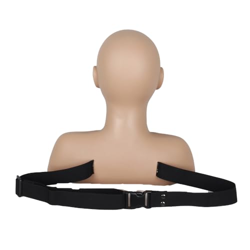 Chocolate Silicone Practice Mannequin Head for Makeup & Massage Training - Reusable Cosmetology Model with Shoulder Strap