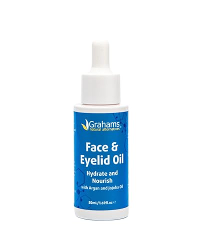 Face & Eyelid Oil for Dry Skin Eczema & Dermatitis - Natural Moisturizer with Argan & Jojoba - 1.69 Fl Oz