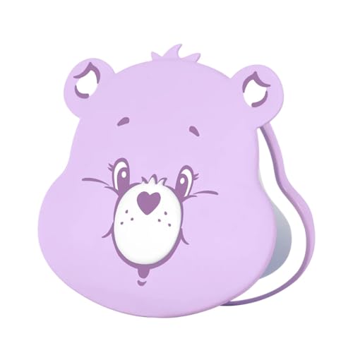 Purple Care Bears Share Bear LED Compact Mirror - 3X Magnification Travel Lighted Makeup Mirror with Adjustable Brightness and Touch Sensor