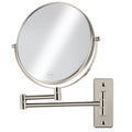 8" Extendable Bathroom Mirror Wall Mount with 1X/10X Magnification, 360¡Æ Swivel Double Sided Vanity & Shaving Mirror, Nickel Finish (No Light)