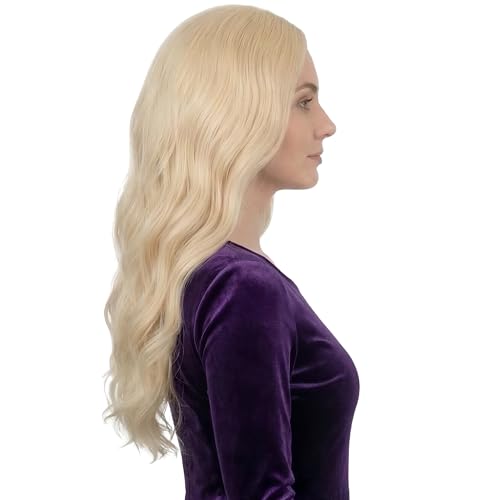 Long Blonde Wavy Elf Wig for Cosplay & Costume - Middle Part Halloween Party Hair