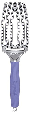 Olivia Garden Medium Fingerbrush Combo Vented Paddle Brush for Blow Drying - Ionic & Boar Bristles