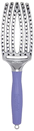 Olivia Garden Medium Fingerbrush Combo Vented Paddle Brush for Blow Drying - Ionic & Boar Bristles