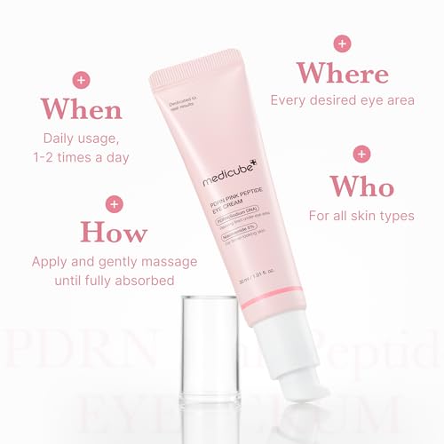 Medicube Eye Serum with Salmon DNA Pink Peptides & 99% Retinol - 1.01 Fl Oz Pack of 2 - PDRN for Fine Lines & Uneven Skin Tone