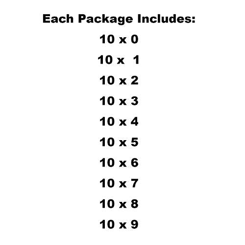 Black Race Number Tattoos - 2 Inch Temporary Sports Stickers, Pack of 100 (Variation: Black - 100 pieces)