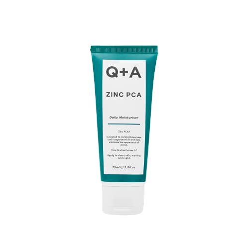 Q+A Zinc PCA Daily Moisturizer (75ml), Hydrating Moisturizer Face Cream for Oily and Blemish-Prone Skin, with Niacinamide and Ginseng, Oil Control and Pore Minimising, Fragrance Free Skincare