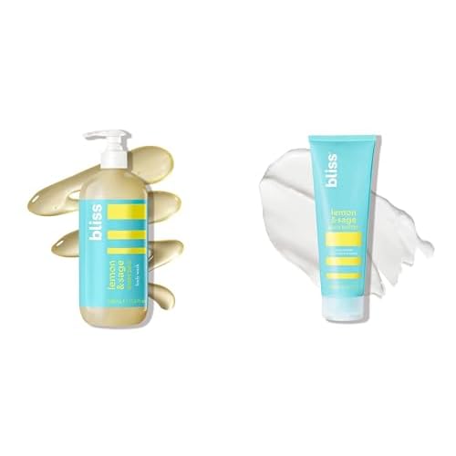 Bliss Lemon and Sage Soapy Suds Body Wash and Body Butter - Gentle and Hydrating for Soft Skin - Vegan and Cruelty-Free