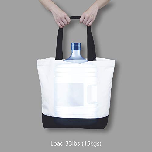Black/White Cotton Canvas Tote Bags 24-Pack Large Reusable Grocery Shopping Bags